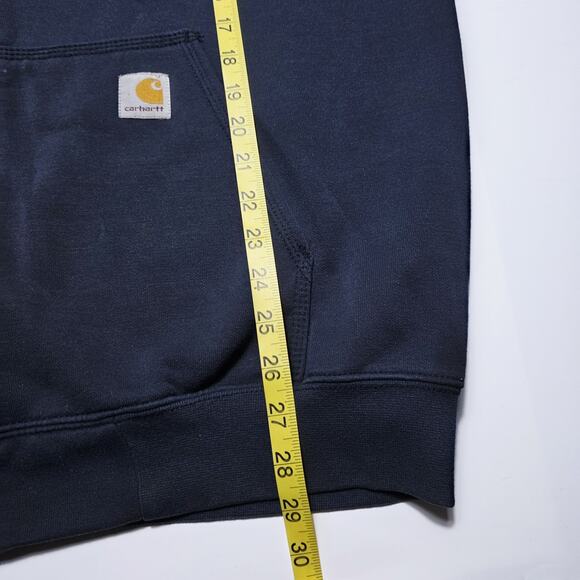 Carhartt Hoodie Men's Navy Blue Rain Defender Large Original Fit Hoodie Heavy - Picture 8 of 10
